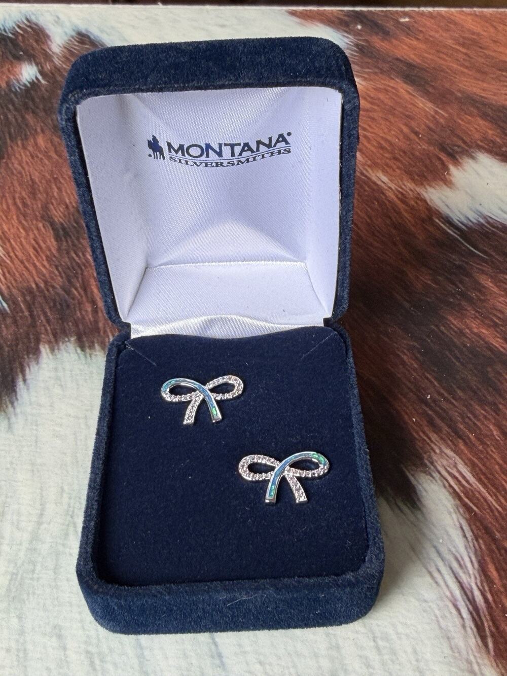 Montana Silversmiths Perfect Bow Stud Earrings In Original Package Teens Western